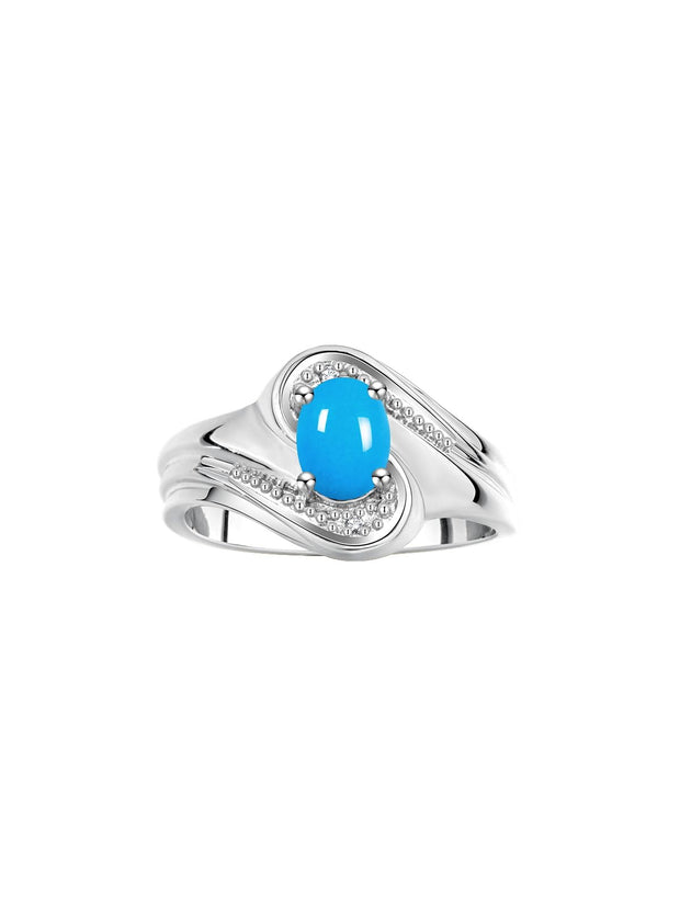 Rylos Designer Swirl Style Ring Sterling Silver 925 : 7X5MM Oval Gemstone & Diamond Accent - Birthstone Jewelry for Women - Available in Sizes 5-10.