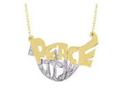 Rylos Necklaces For Women Gold Necklaces for Women & Men 14K White Gold or Yellow Gold Diamond Peace Shalom Necklace Special Order, Made to Order Necklace