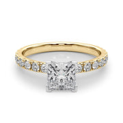 Rylos 14K White/Rose/Yellow Gold Engagement Rings | Princess Cut | Certified Lab Grown Diamond Ring | VS-SI Quality | Available in Size 5-10