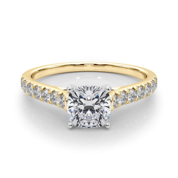 Rylos 14K White/Rose/Yellow Gold Prong Set Prong Set Engagement Ring | Cushion Cut | Certified Lab Grown Diamond Ring | VS-SI Quality | Available in Size 5-10