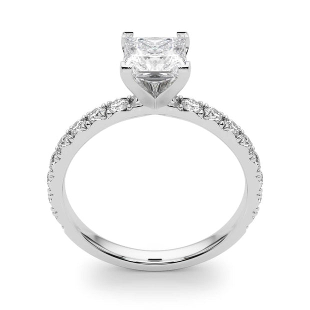 Rylos 14K White/Rose/Yellow Gold Engagement Rings | Princess Cut | Certified Lab Grown Diamond Ring | VS-SI Quality | Available in Size 5-10