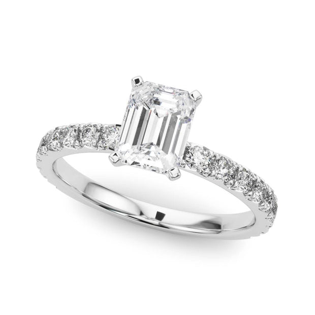 Rylos 14K White/Rose/Yellow Gold Engagement Rings | Emerald Cut | Certified Lab Grown Diamond Ring | VS-SI Quality | Available in Size 5-10