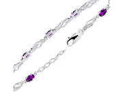 Rylos Bracelets for Women 925 Sterling Silver Serenity Wave Tennis Bracelet Gemstone & Diamonds Adjustable to Fit 7"-8" Wrist, 9 Gorgeous 5X3MM Jewelry for Women Friendship Bracelets