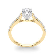 Rylos 14K White/Rose/Yellow Gold Prong Set Prong Set Engagement Ring | Oval Cut | Certified Lab Grown Diamond Ring | VS-SI Quality | Available in Size 5-10