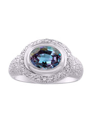 Rylos Classic Ring with 9X7MM Oval Gemstone & Diamonds  Radiant Color Stone Jewelry for Women in Sterling Silver  Available in Sizes 5-13