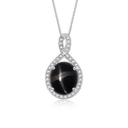 Rylos Sterling Silver Halo Designer Necklace: Gemstone & Diamond Pendant, 18" Chain, 12X10MM Birthstone, Elegant Women's Jewelry