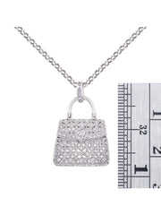 Rylos Great Conversation Starter Diamond Designer Purse Necklace in 14K Yellow Gold or 14K White Gold with 18" Solid Gold Chain