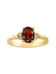 Rylos Timeless 14K Yellow Gold Birthstone Ring - 7X5MM Oval Gemstone & Sparkling Diamonds - Women's Jewelry, Sizes 5-10