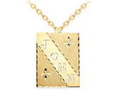 RYLOS Necklaces For Women Gold Necklaces for Women & Men Yellow Gold Plated Silver or Sterling Silver Personalized Cutout DogTag Diamond Cut Nameplate Necklace Special Order, Made to Order Necklace