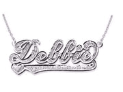 RYLOS Necklaces For Women Gold Necklaces for Women & Men 14K White Gold or Yellow Gold Personalized 0.15 Carat Diamond Nameplate Necklace Special Order, Made to Order Necklace