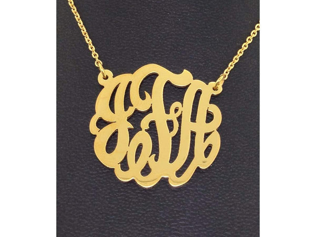 RYLOS Necklaces For Women Gold Necklaces for Women & Men Yellow Gold Plated Silver or Sterling Silver Personalized 25MM Nameplate Necklace Special Order, Made to Order With 18 inch chain