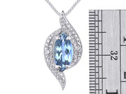 Rylos 14K White Gold Designer Necklace: Marquise Gemstone & Diamond Pendant, 18" Chain, 10X5MM Birthstone, Women's Elegant Jewelry