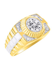 Rylos 14K Yellow Gold Designer Men's Ring, featuring a stunning 0.25 Carats of Diamonds, available in sizes 6-13