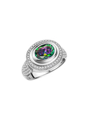 Rylos Classic Ring with 9X7MM Oval Gemstone & Diamonds  Radiant Color Stone Jewelry for Women in Sterling Silver  Available in Sizes 5-13