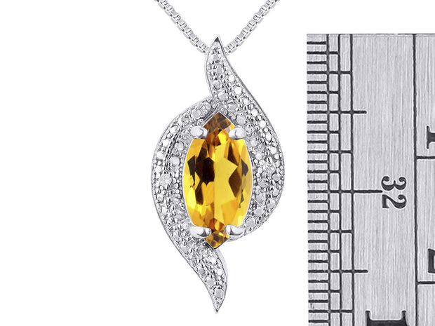 Rylos 14K White Gold Designer Necklace: Marquise Gemstone & Diamond Pendant, 18" Chain, 10X5MM Birthstone, Women's Elegant Jewelry