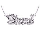 Rylos Necklaces For Women Gold Necklaces for Women & Men 14K White Gold or Yellow Gold Personalized 0.15 Carat Diamond Nameplate Necklace Special Order, Made to Order Necklace