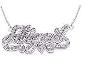 Rylos Necklaces For Women Gold Necklaces for Women & Men 14K Yellow Gold or White Gold Personalized 1/4 Carat Diamond Nameplate Necklace Special Order, Made to Order Necklace