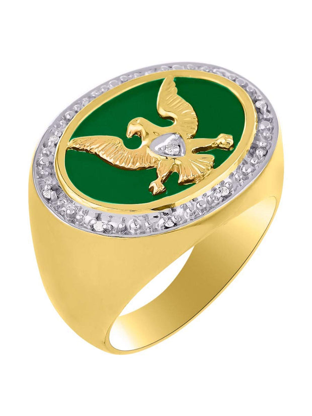 Rylos Mens Rings Yellow Gold Plated Silver Designer Patriotic Eagle USA Ring With Diamonds and Onyx, Quartz, or Tiger Eye ; Rings For Men Men's Rings Silver Rings Sizes 8,9,10,11,12,13 Mens Jewelry