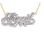 Rylos Necklaces For Women Gold Necklaces for Women & Men 14K White Gold or Yellow Gold Personalized 1/4 Carat Diamond Nameplate Necklace Special Order, Made to Order Necklace