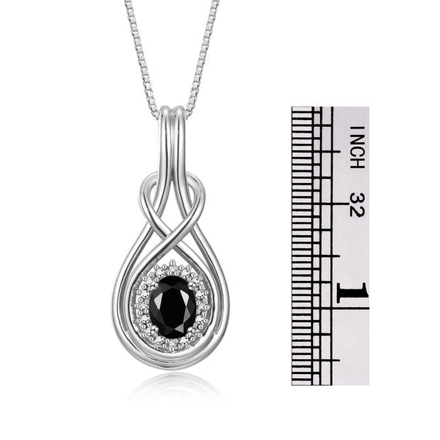 Rylos Matching Jewelry Sterling Silver Love Knot Set: Tennis Bracelet & Pendant Necklace. Gemstone & Diamonds, 7"-8" Adjustable Wrist, 18" Chain. 9X7MM & 7X5MM Birthstone Jewelry