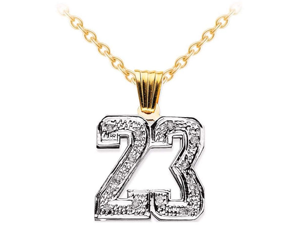 RYLOS Necklaces For Women Gold Necklaces for Women & Men 14K Yellow Gold or White Gold Personalized Diamond Number Plate Necklace Special Order, Made to Order Necklace