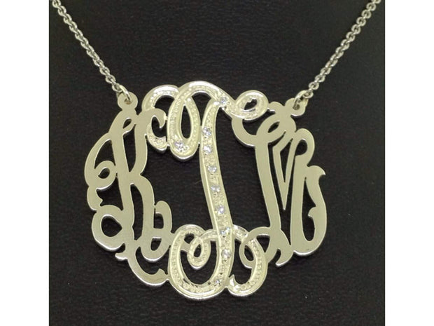 RYLOS Necklaces For Women Gold Necklaces for Women & Men 14K White Gold or Yellow Gold Personalized 35MM Nameplate Necklace Special Order, Made to Order With 18 inch chain. Necklace