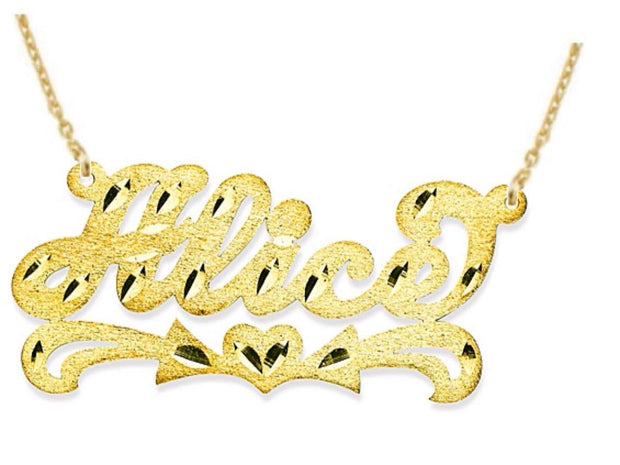 Rylos Necklaces For Women Gold Necklaces for Women & Men Yellow Gold Plated Silver or Sterling Silver Personalized Satin Finish Diamond Cut Nameplate Necklace Special Order, Made to Order Necklace