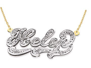 Rylos Necklaces For Women Gold Necklaces for Women & Men 925 Sterling Silver or Yellow Gold Plated Silver Personalized 0.15 Carat Diamond Nameplate Necklace Special Order, Made to Order Necklace