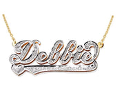 RYLOS Necklaces For Women Gold Necklaces for Women & Men 14K Yellow Gold or White Gold Personalized 0.15 Carat Diamond Nameplate Necklace Special Order, Made to Order Necklace