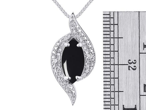 Rylos 14K White Gold Designer Necklace: Marquise Gemstone & Diamond Pendant, 18" Chain, 10X5MM Birthstone, Women's Elegant Jewelry