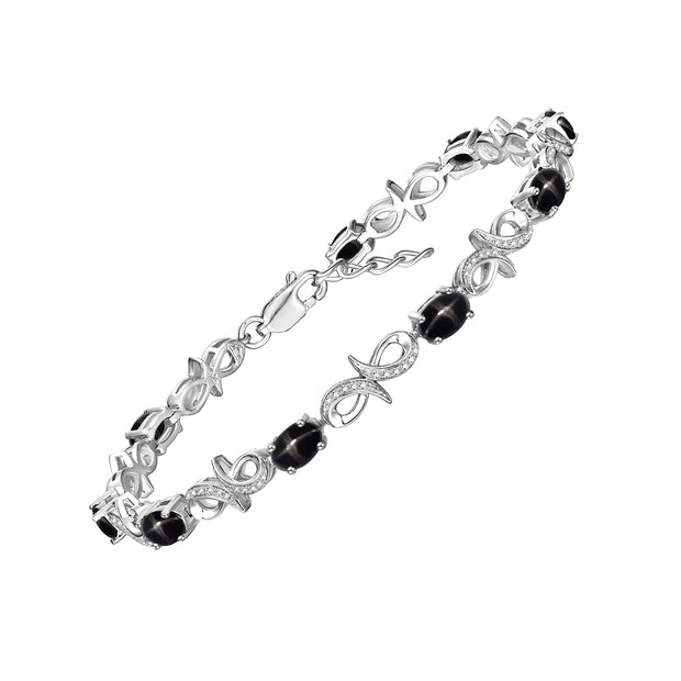 Rylos Bracelets for Women 925 Sterling Silver Infinity Tennis Bracelet Gemstone & Diamonds Adjustable to Fit 7"-8" Wrist, 9 Gorgeous 6X4MM Jewelry for Women Friendship Bracelets