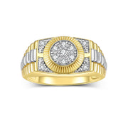 Rylos 14K Yellow Gold Designer Men's Ring, featuring a stunning 0.25 Carats of Diamonds, available in sizes 6-13