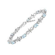 Rylos Bracelets for Women 925 Sterling Silver Infinity Tennis Bracelet Gemstone & Diamonds Adjustable to Fit 7"-8" Wrist, 9 Gorgeous 6X4MM Jewelry for Women Friendship Bracelets