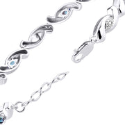 Rylos Bracelets for Women 925 Silver infinity Twist Tennis Bracelet Gemstone & Diamonds Adjustable to Fit 7"-8" Wrist, 6 Gorgeous 4X3MM Jewelry for Women Friendship Bracelets