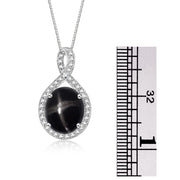 Rylos Sterling Silver Halo Designer Necklace: Gemstone & Diamond Pendant, 18" Chain, 12X10MM Birthstone, Elegant Women's Jewelry