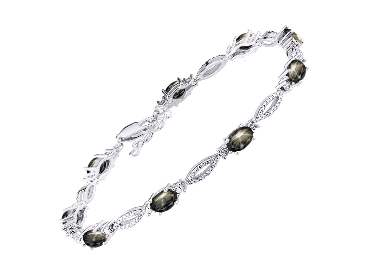 RYLOS Tennis Bracelet with 6x4MM Birthstone Gemstones & Diamonds Sterling Silver  - Adjustable to 7-8"  - Friendship and Elegance in One.