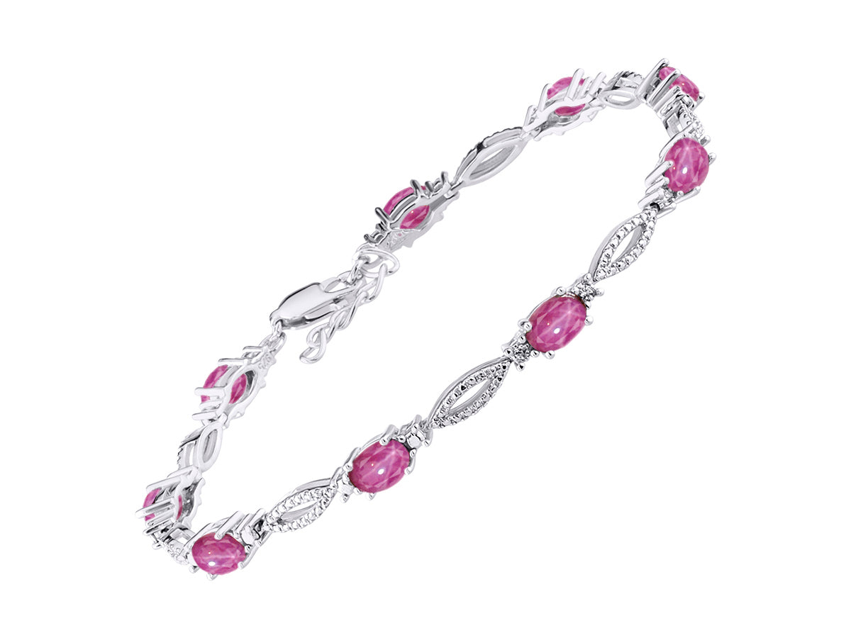 RYLOS Tennis Bracelet with 6x4MM Birthstone Gemstones & Diamonds Sterling Silver  - Adjustable to 7-8"  - Friendship and Elegance in One.