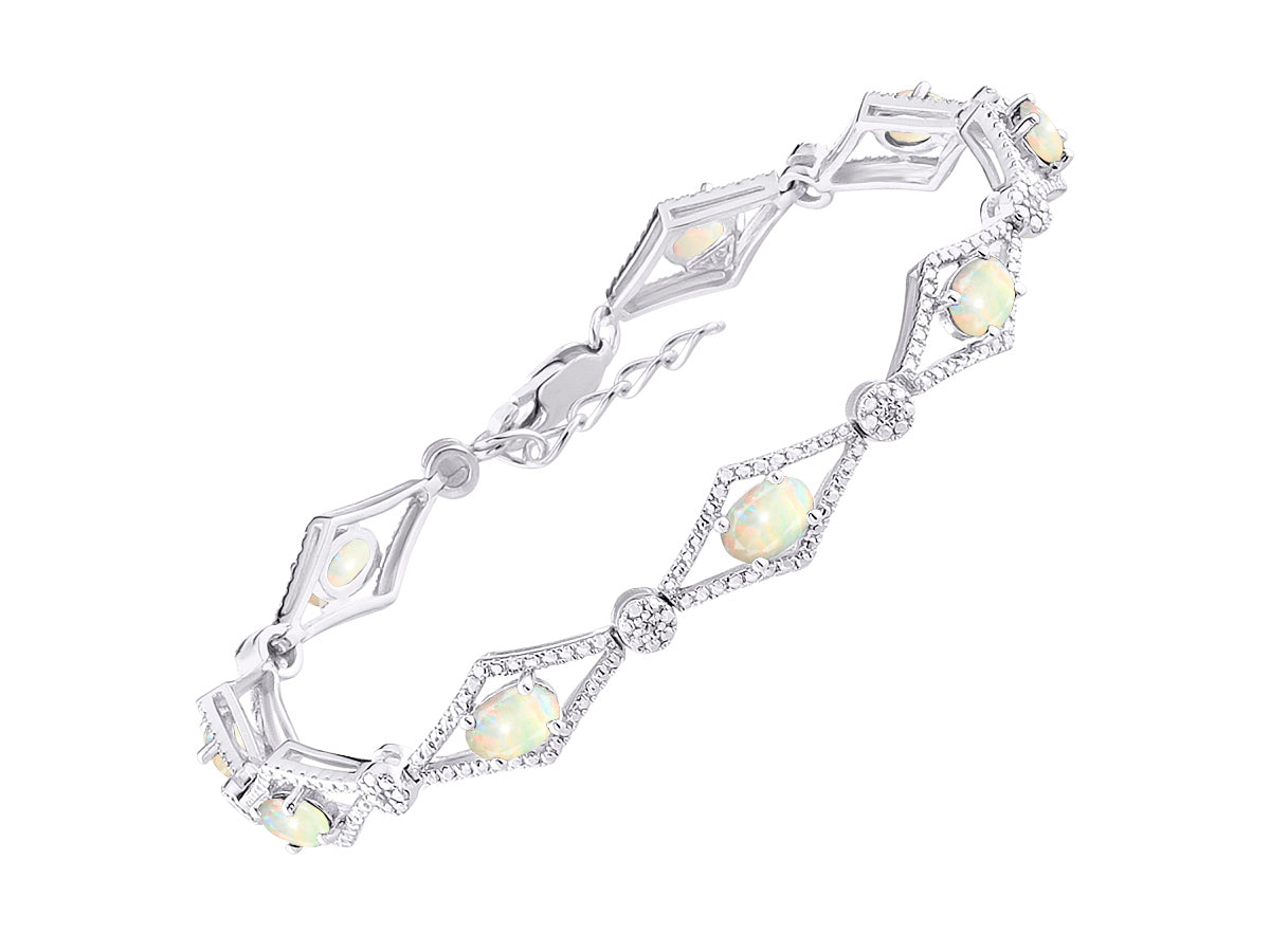 RYLOS Women's 925 Sterling Silver Tennis Bracelet - Gemstone & Diamonds - Adjustable to Fit 7-8" Wrist - 9 Beautiful 6X4MM Birthstone Options - Stunning Jewelry for Women - Friendship Bracelets
