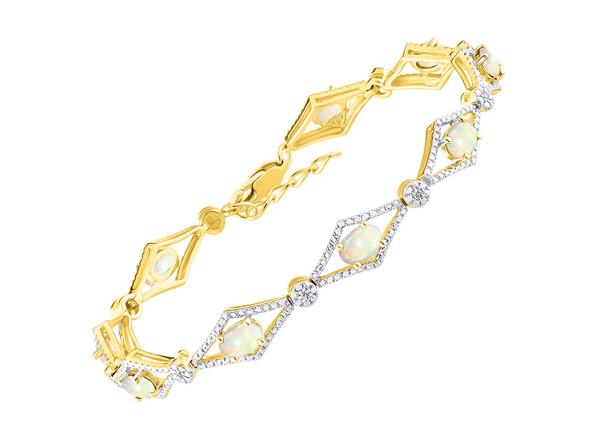 RYLOS Women's 925 Yellow Gold Plated Silver Tennis Bracelet - Gemstone & Diamonds - Adjustable to Fit 7-8" Wrist - 9 Beautiful 6X4MM Birthstone Options - Stunning Jewelry for Women - Friendship Bracelets