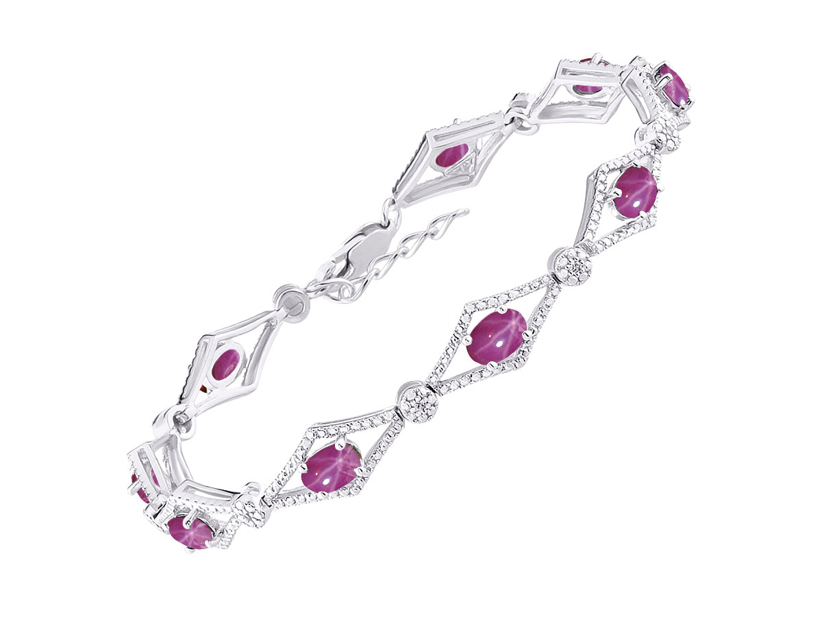 RYLOS Women's 925 Sterling Silver Tennis Bracelet - Gemstone & Diamonds - Adjustable to Fit 7-8" Wrist - 9 Beautiful 6X4MM Birthstone Options - Stunning Jewelry for Women - Friendship Bracelets