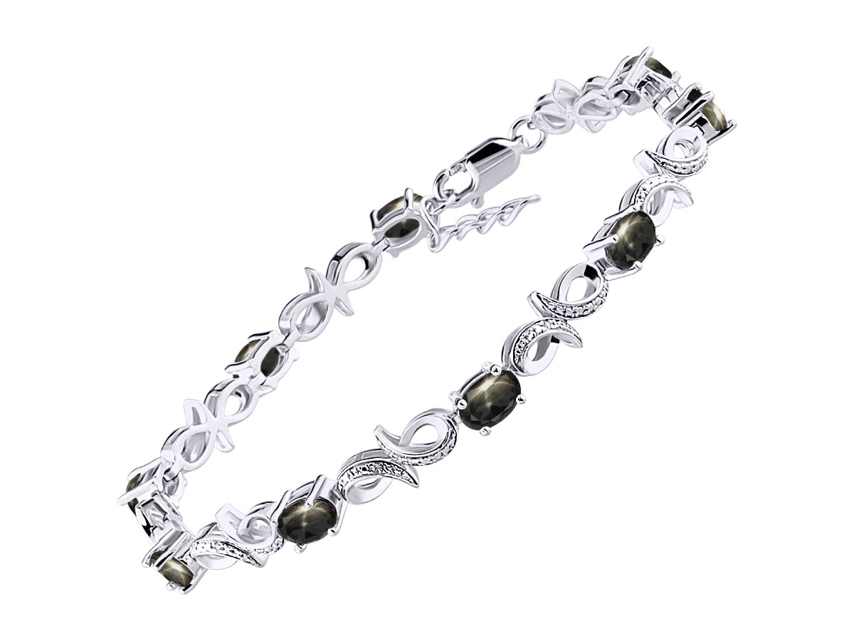 RYLOS Bracelets for Women 925 Sterling Silver Infinity Tennis Bracelet Gemstone & Diamonds Adjustable to Fit 7"-8" Wrist, 9 Gorgeous 6X4MM Jewelry for Women Friendship Bracelets