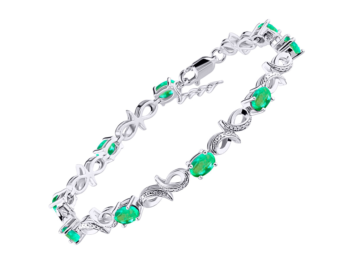 RYLOS Bracelets for Women 925 Sterling Silver Infinity Tennis Bracelet Gemstone & Diamonds Adjustable to Fit 7"-8" Wrist, 9 Gorgeous 6X4MM Jewelry for Women Friendship Bracelets