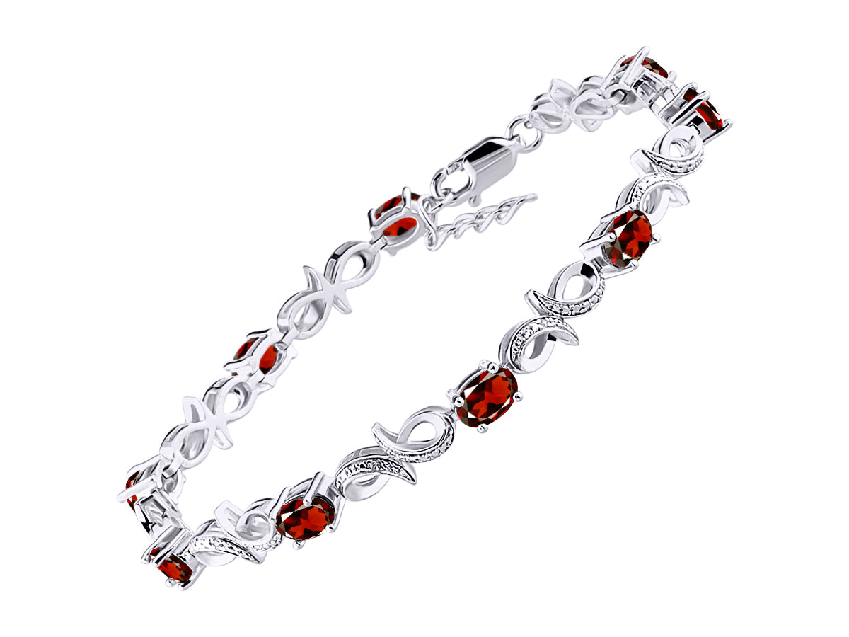 RYLOS Bracelets for Women 925 Sterling Silver Infinity Tennis Bracelet Gemstone & Diamonds Adjustable to Fit 7"-8" Wrist, 9 Gorgeous 6X4MM Jewelry for Women Friendship Bracelets