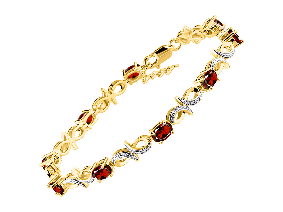RYLOS Bracelets for Women Yellow Gold Plated Silver Infinity Tennis Bracelet Gemstone & Diamonds Adjustable to Fit 7"-8" Wrist, 9 Gorgeous 6X4MM Jewelry for Women Friendship Bracelets