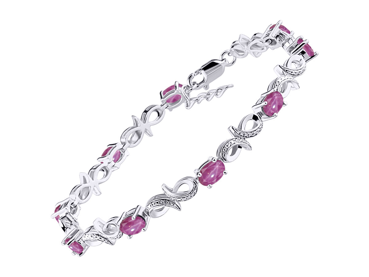 RYLOS Bracelets for Women 925 Sterling Silver Infinity Tennis Bracelet Gemstone & Diamonds Adjustable to Fit 7"-8" Wrist, 9 Gorgeous 6X4MM Jewelry for Women Friendship Bracelets