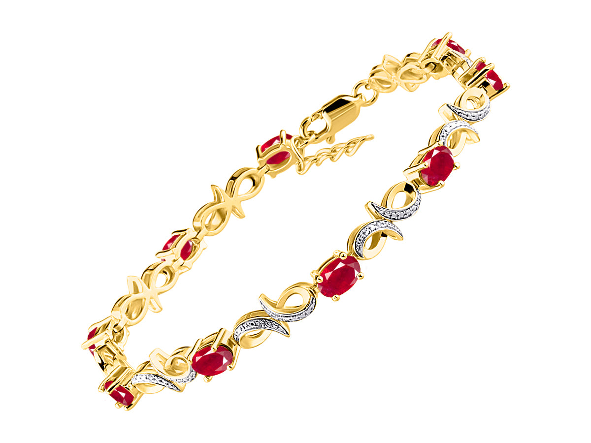 RYLOS Bracelets for Women Yellow Gold Plated Silver Infinity Tennis Bracelet Gemstone & Diamonds Adjustable to Fit 7"-8" Wrist, 9 Gorgeous 6X4MM Jewelry for Women Friendship Bracelets