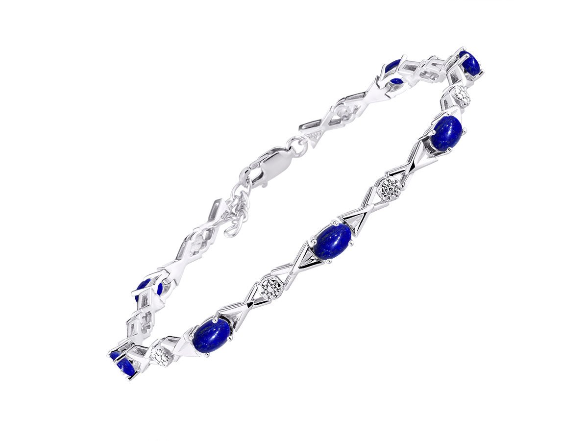 RYLOS Bracelets for Women 925 Sterling Silver Serenity Wave Tennis Bracelet Gemstone & Diamonds Adjustable to Fit 7"-8" Wrist, 9 Gorgeous 5X3MM Jewelry for Women Friendship Bracelets