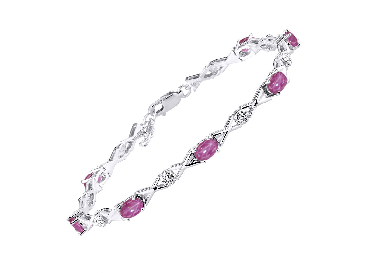 RYLOS Bracelets for Women 925 Sterling Silver XOXO Hugs & Kisses Tennis Bracelet Gemstone & Genuine Diamonds Adjustable to Fit 7"-8" Wrist, 10 Gorgeous 6X4MM Jewelry for Women Friendship Bracelets