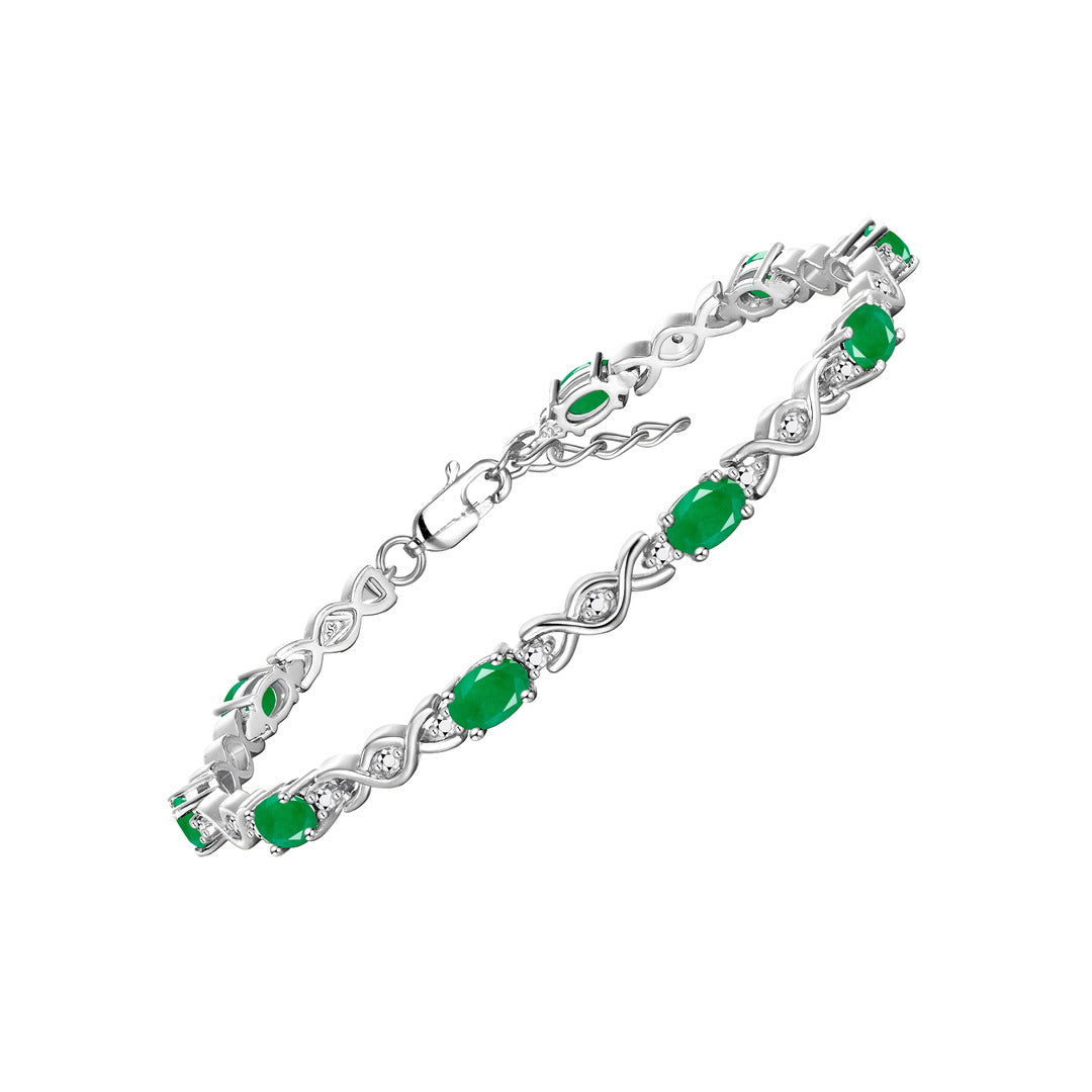 RYLOS Bracelets for Women 925 Sterling Silver XOXO Hugs & Kisses Tennis Bracelet Gemstone &  Diamonds Adjustable to Fit 7"-8" Wrist, 10 Gorgeous 6X4MM Jewelry for Women Friendship Bracelets