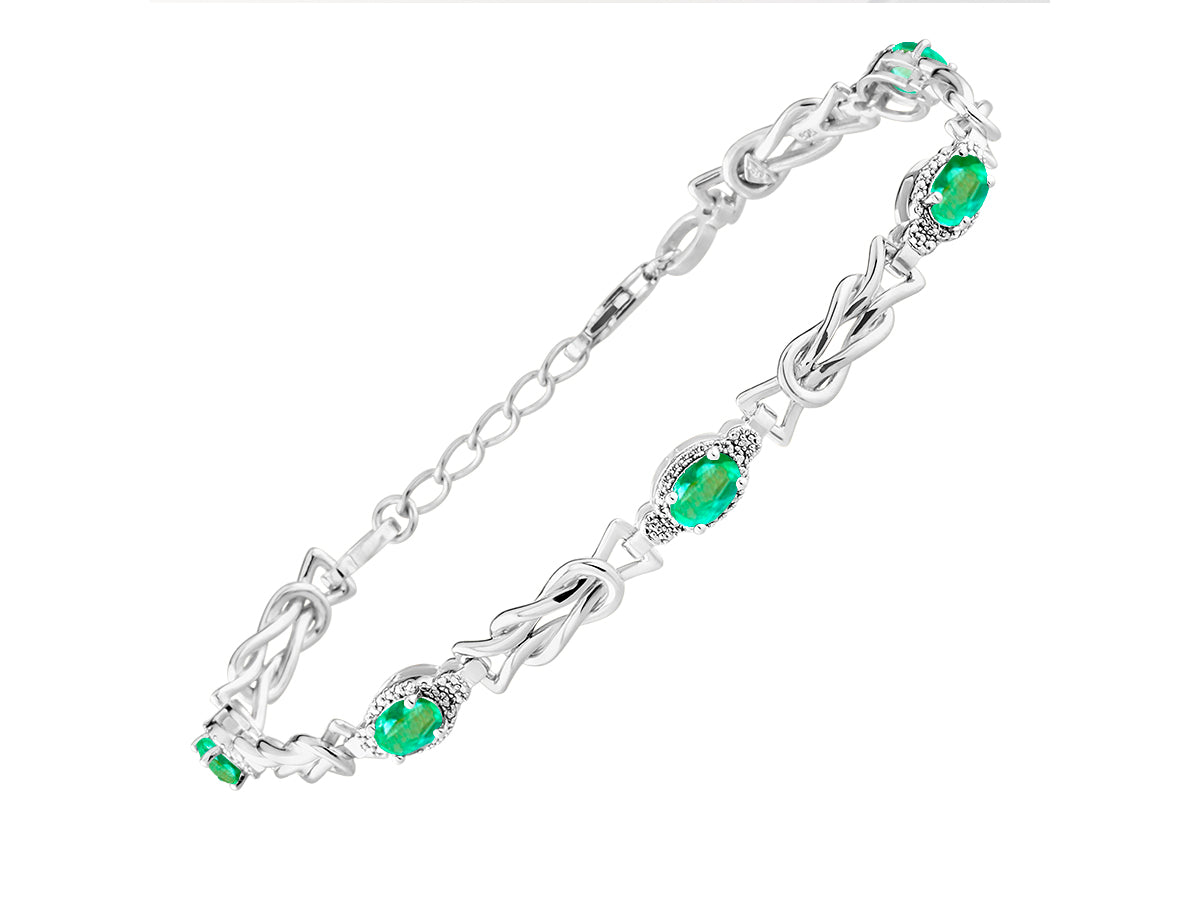 RYLOS Bracelets for Women 925 Sterling Silver Love Knot Tennis Bracelet Gemstone & Diamonds Adjustable to Fit 7"-8" Wrist, 5 - 6X4MM Amethyst Jewelry for Women Friendship Bracelets